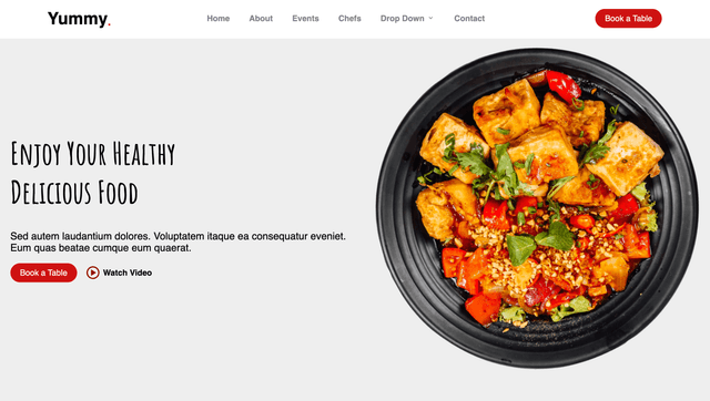 Yummy – Healthy Food Landing